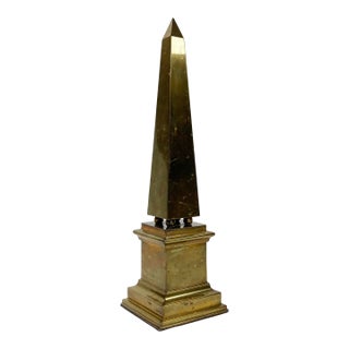 Large Vintage 20th Century Brass Obelisk For Sale