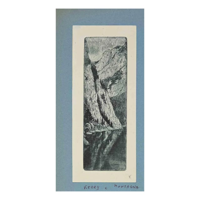 Christine Kerry, Ex Libris: Mountains, Woodcut, 1940s For Sale