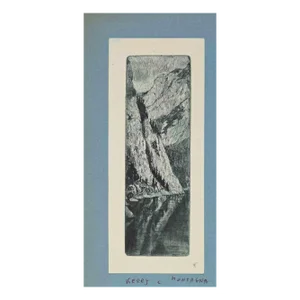 Christine Kerry, Ex Libris: Mountains, Woodcut, 1940s