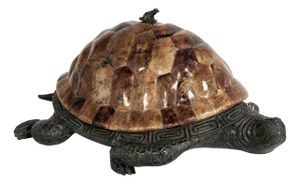 Vintage Bronze and Faux Tortoise Shell Turtle Box by Maitland Smith