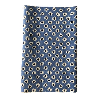 Quadrille China Seas Blue Printed Linen Fabric - 1/2 Yard For Sale