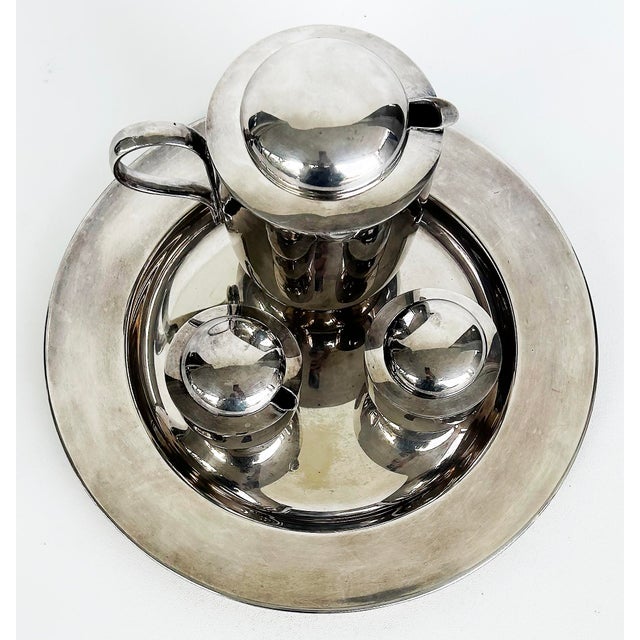 Postmodern Late 20th Century Dansk Silver-Plated Brass Tea Set Designed by v. Lorenzo Porcelli- 4 Pieces For Sale - Image 3 of 8