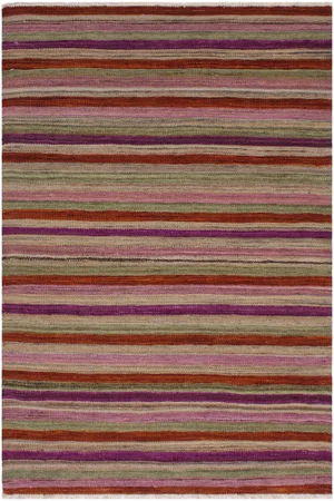 1990s Boho Chic Hand-Woven Kilim Wool Rug - 2′10″ × 3′11″