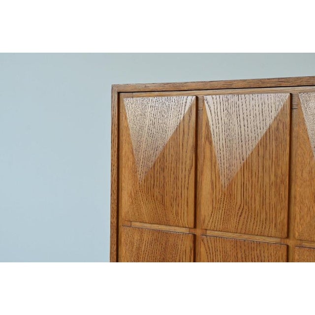 Large Mid-Century Brutalist Highboard in Oak, Germany, 1970 For Sale - Image 10 of 17