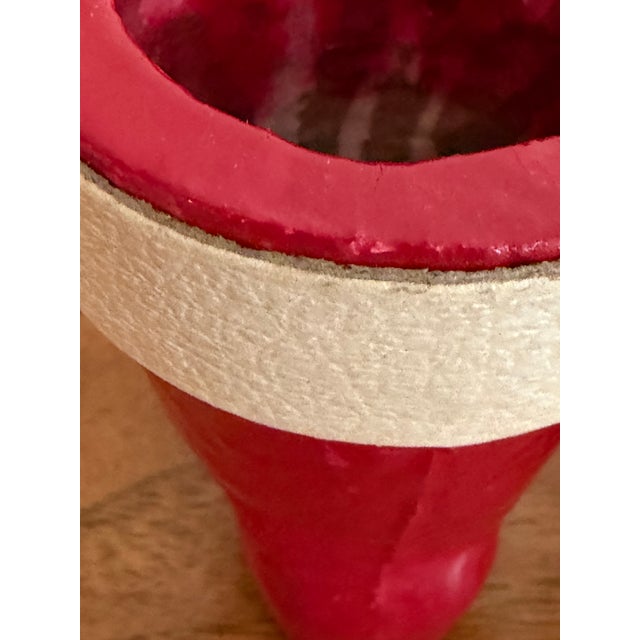 Red 1930s German Pulp Paper Mache Santa Boot Candy Holders, Set of 2 For Sale - Image 8 of 12