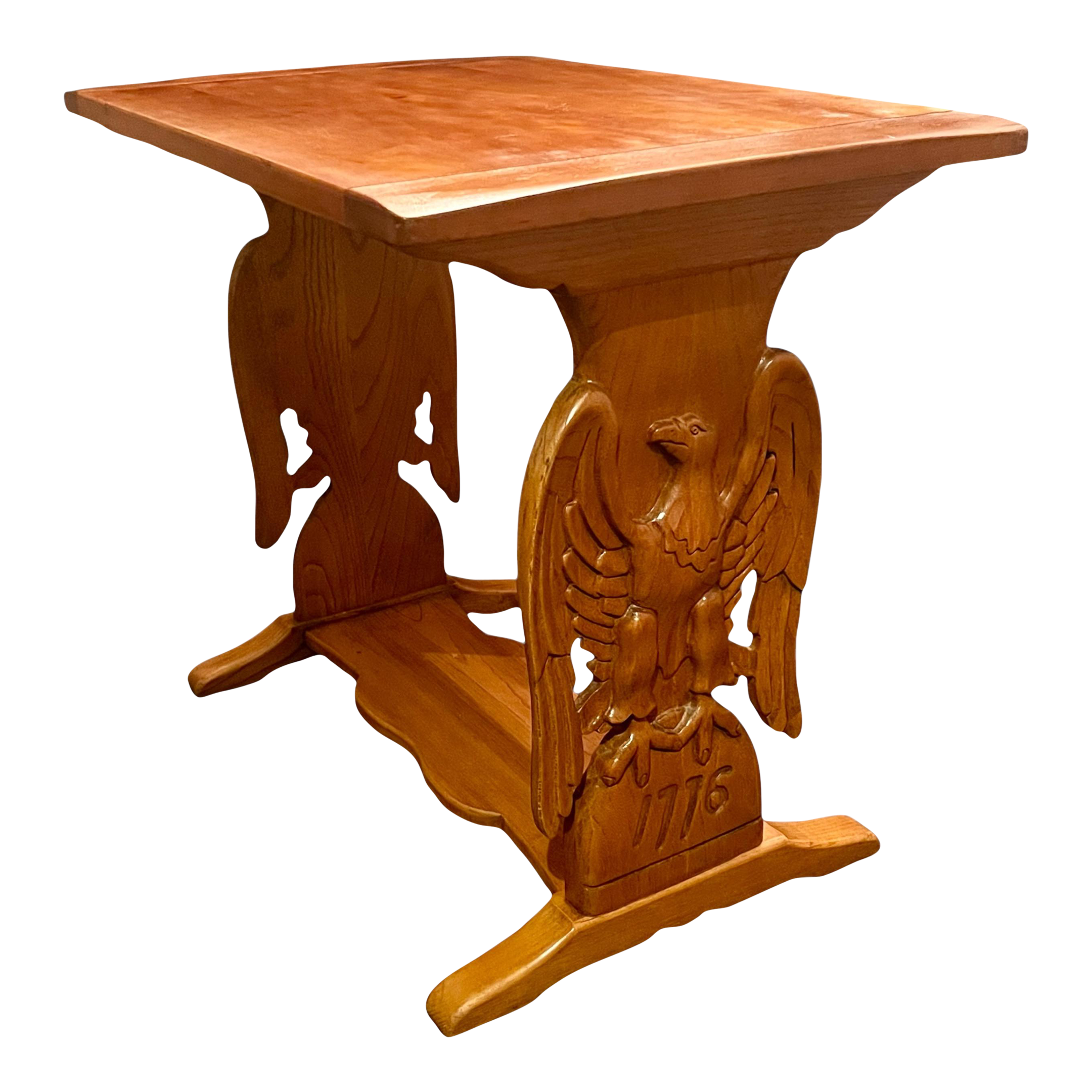 Carved Eagle Side Table-1776 Bicentennial-Cherry Wood-America