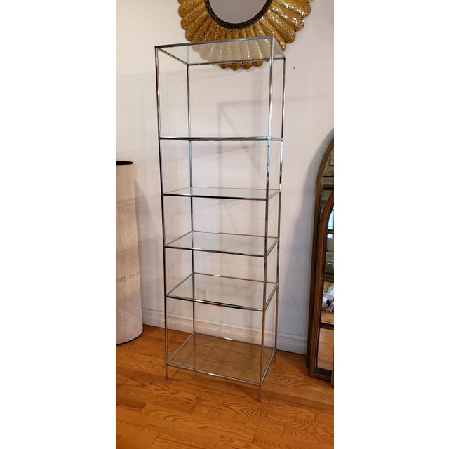 Chrome and Glass Display Shelving Chairish