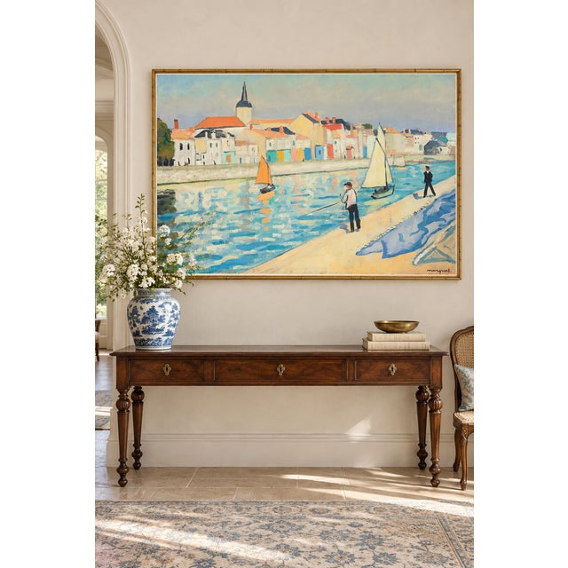 Traditional Vintage Coastal Art Print – French Harbor Fishermen by Albert Marquet, 60" X 40" For Sale - Image 3 of 7