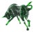 Murano Glass Green Bull Sculpture from MadeForSoul For Sale
