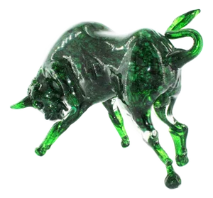 Murano Glass Green Bull Sculpture from MadeForSoul
