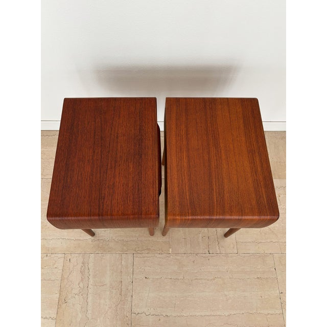 Wood Scandinavian Teak Nightstands by Johannes Andersen for CFC Silkeborg, 1960s, Set of 2 For Sale - Image 7 of 12
