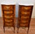 1900s Pair Antique French Louis XV Walnut & Satinwood Marble Top Lingerie Stands For Sale - Image 12 of 18