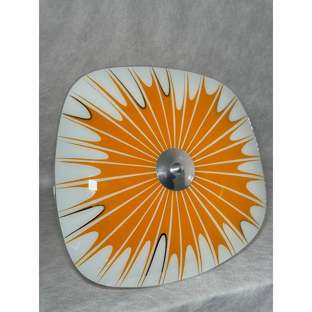 Ceiling Lamp with Orange Radiating Decor from Napako, 1970s For Sale - Image 10 of 10