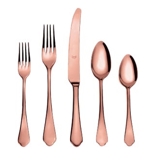Mepra Dolce Vita 5-Piece Flatware Set, Mirror Bronze For Sale