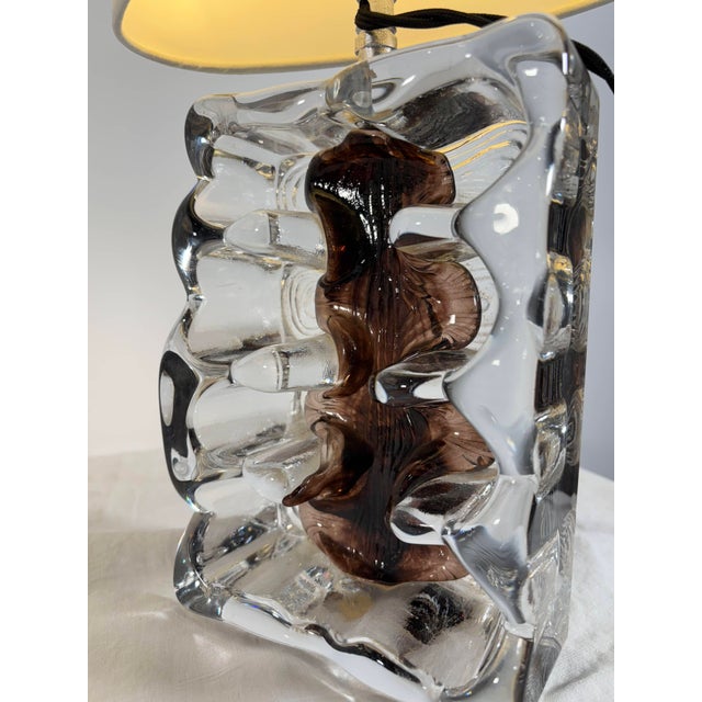 Tan Crystal Lynx Lamps by Jean-Pierre Demarchi for Daum, France, 1973, Set of 2 For Sale - Image 8 of 10
