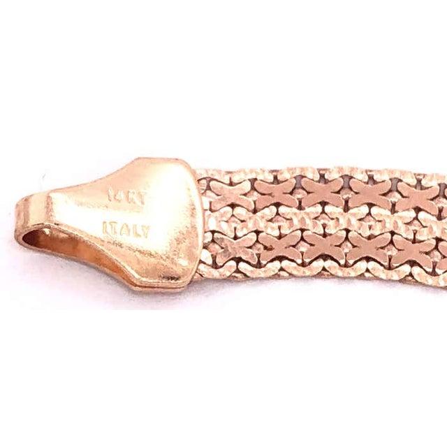 14 Karat Rose Gold Fancy Link Bracelet, Italian For Sale - Image 4 of 7