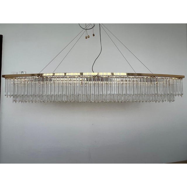 Austrian Glass and Brass Chandelier, 1980s For Sale - Image 9 of 15