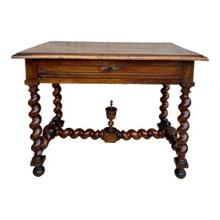 19th Century French Baroque Walnut Desk For Sale
