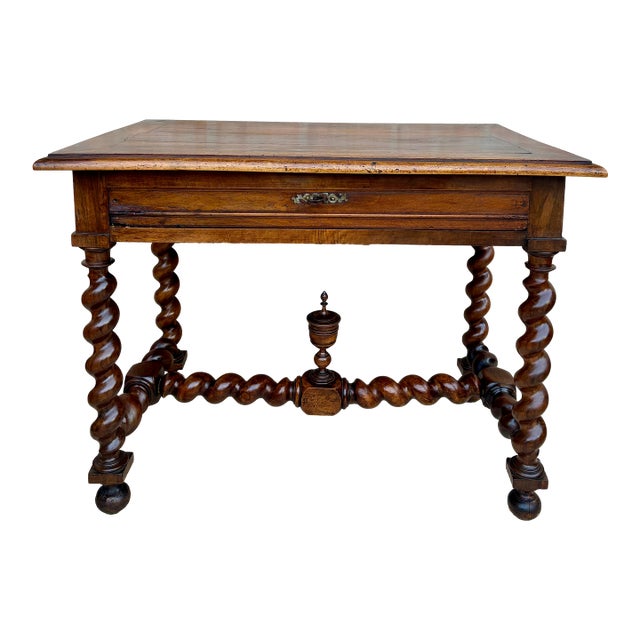 19th Century French Baroque Walnut Desk For Sale