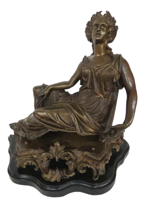 French Bronze Early 1900s Woman Figure Statue Sculpture