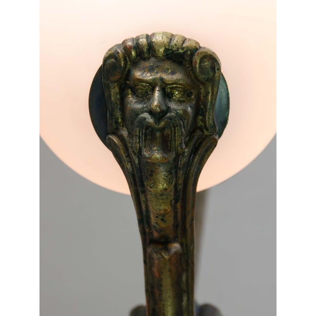 Art Deco French Brass Figural Chandelier, 1930 For Sale - Image 12 of 18