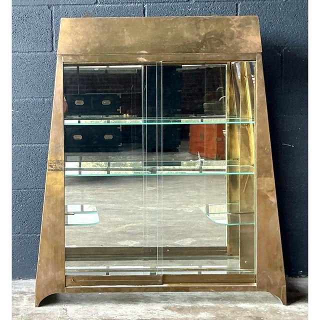 Metal Vintage Boho Brass Tabletop Etagere For Sale - Image 7 of 12