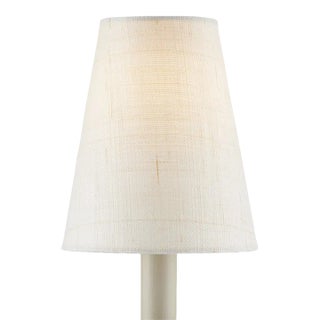 Currey & Company Ivory Fine Grasscloth Tapered Chandelier Shade For Sale