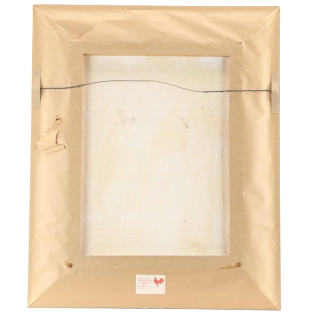 Mid 20th Century Mid 20th Century Agapito Labios Mexican Girl Folk Art Painting Oil on Canvas For Sale - Image 5 of 9