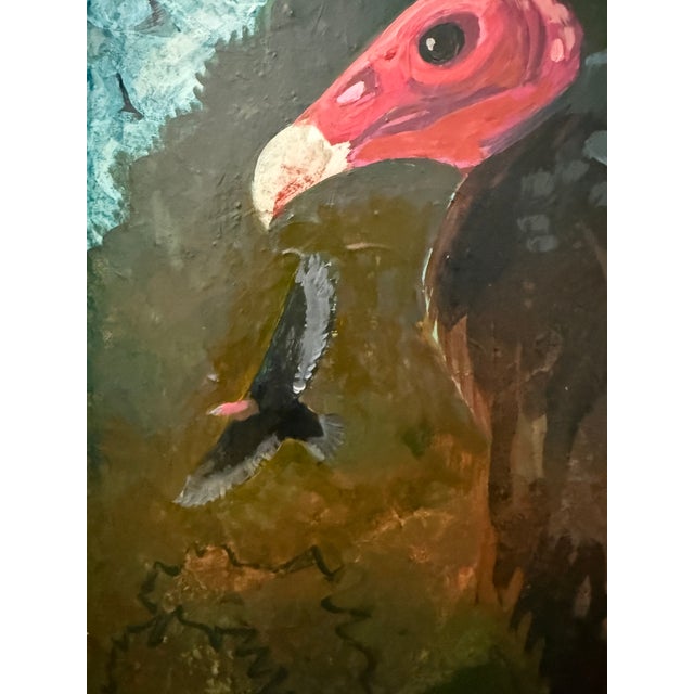 Abstract Expressionism “Dead Skunk” Turkey Vulture Painting by LWren Walraven For Sale - Image 3 of 15