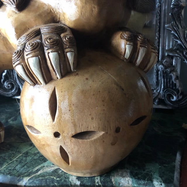 1960s Hand Carved Foo Dog Figurines For Sale In Atlanta - Image 6 of 13