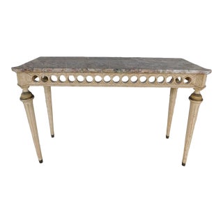 Antique Italian Regency Style Marble Top Console Table For Sale