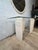Antique White Postmodern Faux Stone Tiered Console Table, Plaster and Wood For Sale - Image 8 of 10