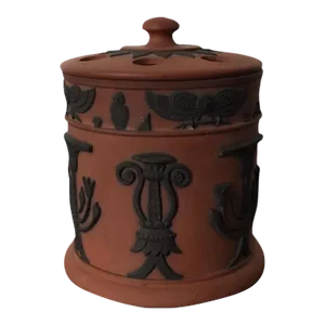 1810 English Regency Wedgwood Egyptian Revival Rosso Antico Quill Pen Holder for Inkwell