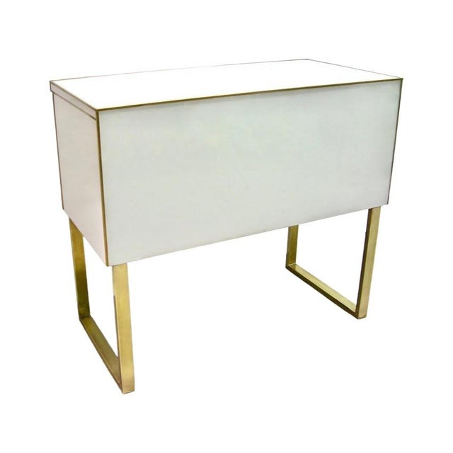 Wood 20th Century Art Deco Style Italian White, Black /Gold Chest Cabinet / Sideboard For Sale - Image 7 of 9