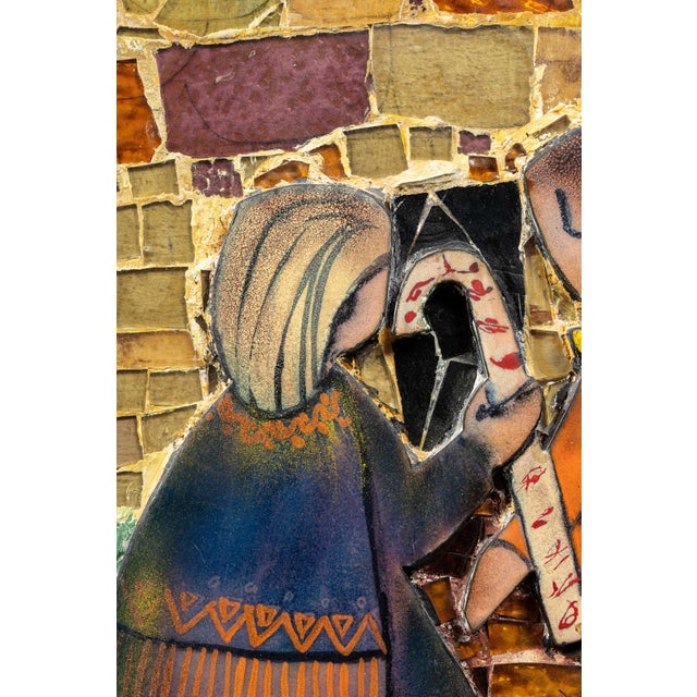 Framed Fairy Tale-Motif Stained Glass Assemblage Mosaic For Sale - Image 11 of 17