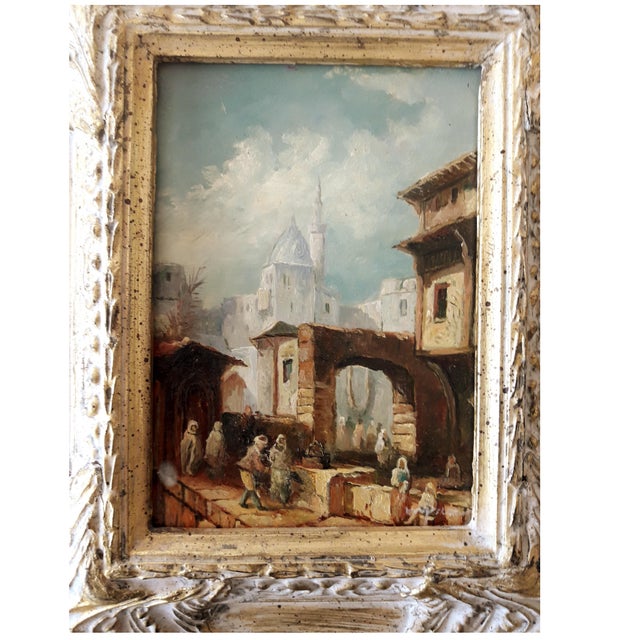 Scenic Wood Panel Oil Painting With Gilt Frame Chairish