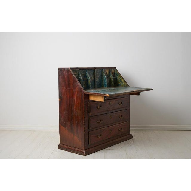 Folk Art Secretaire in Mahogany For Sale - Image 5 of 16