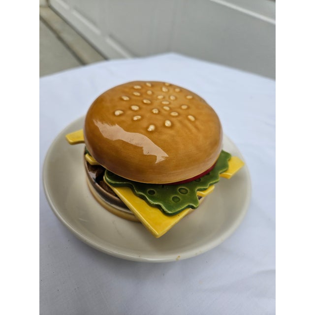 Vintage Ceramic Hamburger Coaster Set With Saucer - 8 pcs For Sale - Image 14 of 14