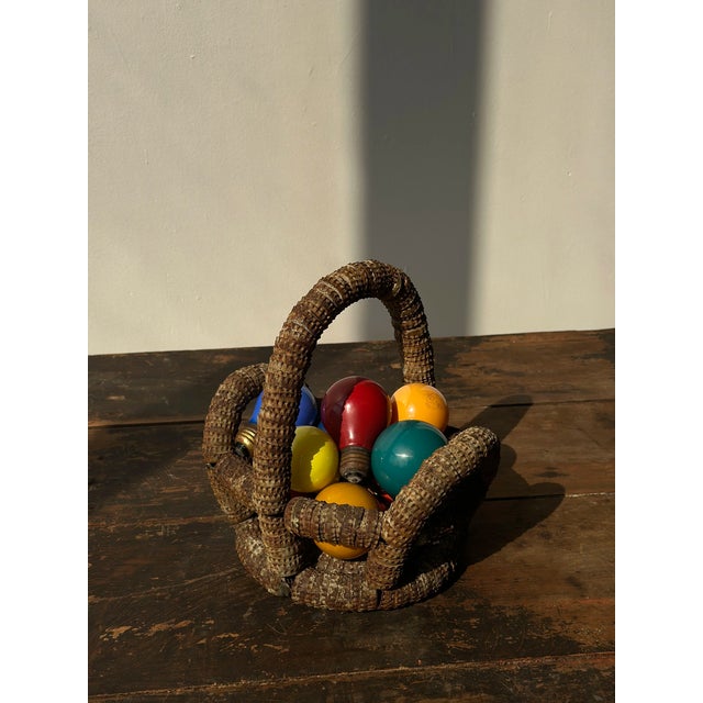 Vintage Folk Art Bottle Cap Sculptural Basket, Circa 1930s-40s For Sale - Image 15 of 15