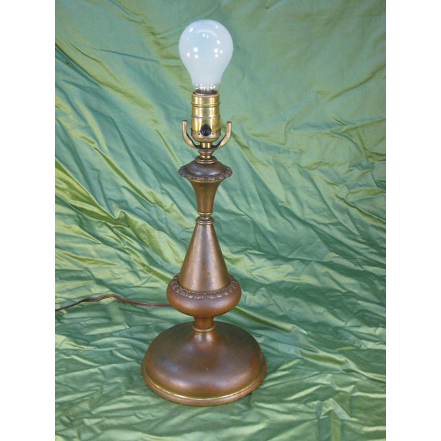 Early 20th Century Tabe Lamp Arts & Crafts / Art Deco Brass For Sale - Image 6 of 9