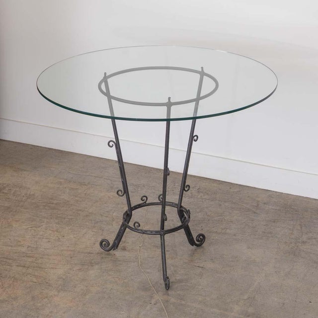 Spanish 1920s Spanish Wrought Iron and Glass Center Table For Sale - Image 3 of 14