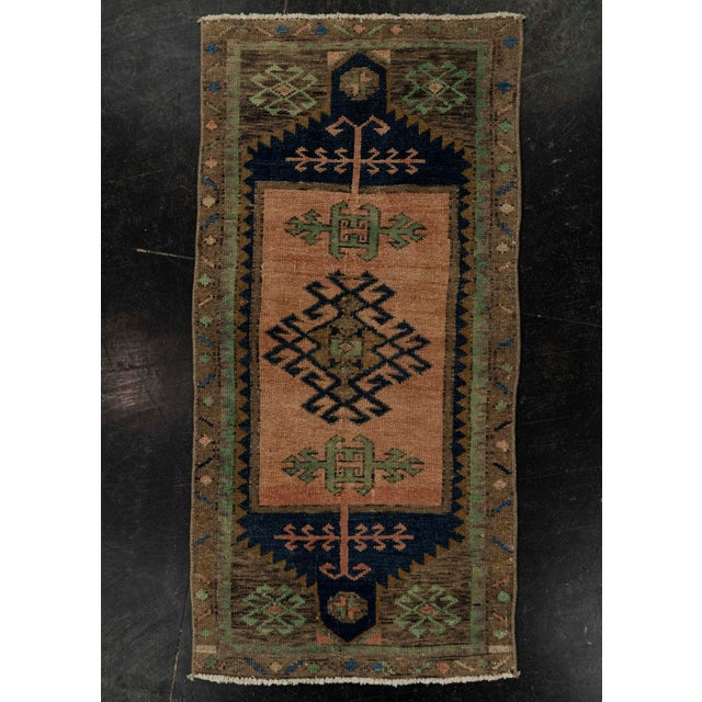 Brown Turkish Mini Rug Oriental Hand Knotted Vintage Rug 1'7" x 3'2" #21216 For Sale - Image 8 of 8