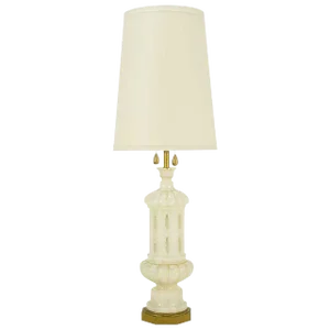 Italian Alabaster Moroccan Design Table Lamp