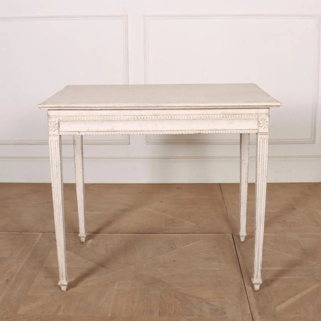 Wood Swedish Painted Side Table For Sale - Image 7 of 10