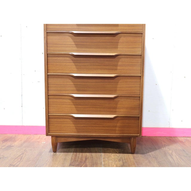 Brown Mid Century Modern Vintage Dresser Chest of Drawers Tall Boy by White and Newton Danish Style For Sale - Image 8 of 12