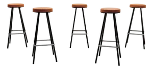 Mid-Century Modern Bar Stools, 1950s, Set of 5