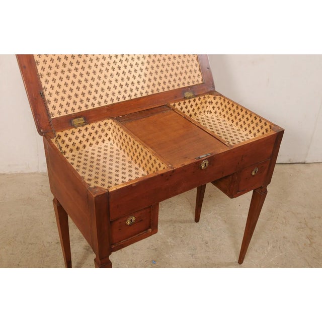 Italian Italian Antique Vanity with Lift Top & Mirror For Sale - Image 3 of 13