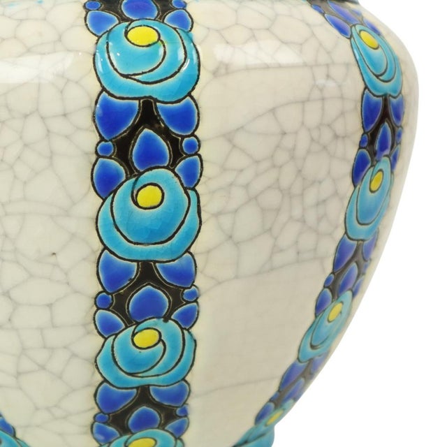 Ceramic Art Deco Polychrome Flowerpot Vase by Charles Catteau for Boch Frères, 1922 For Sale - Image 7 of 17