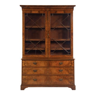 19th Century George III Walnut Bookcase For Sale