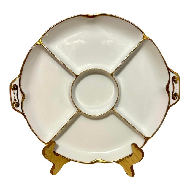 Vintage H & C Gold Trimmed Bavarian Platter For Sale